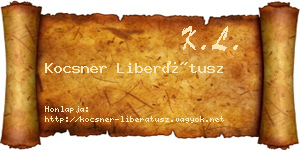 Kocsner Liberátusz névjegykártya
